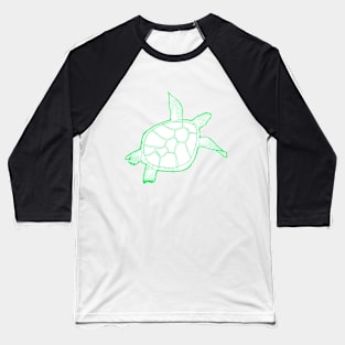 Beautiful swimming turtle bright green Baseball T-Shirt